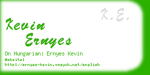 kevin ernyes business card